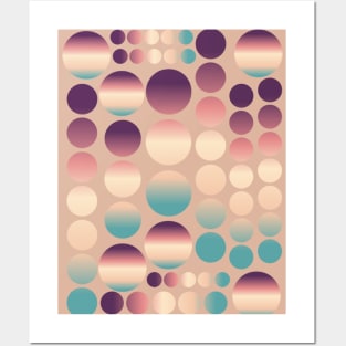 Polka dot retro old color design Posters and Art